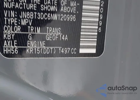 2022 Nissan Rogue Platinum Fwd z USA, uszkodzony, nr VIN JN8BT3DC6NW120996